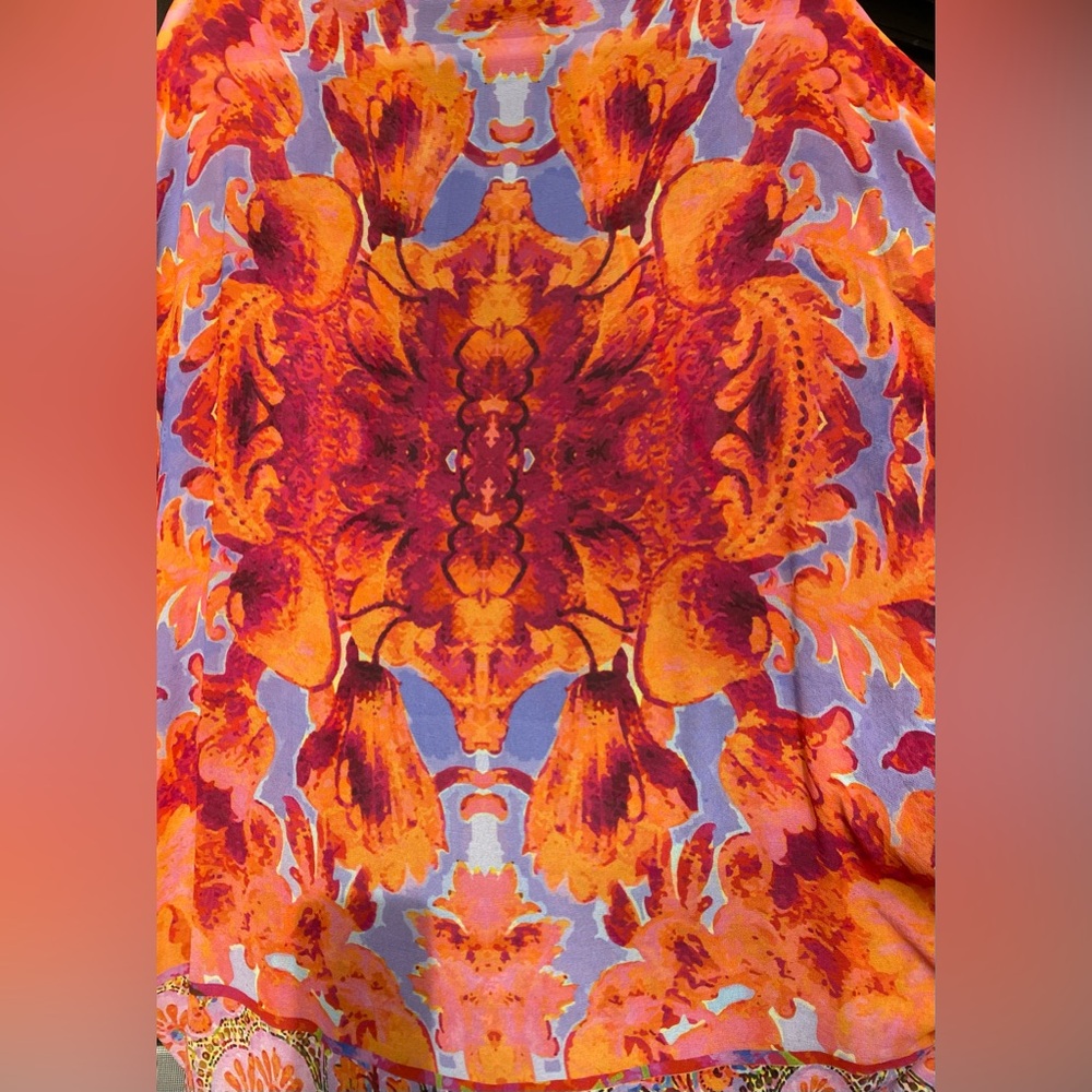 Elizabeth Gillett Anthropologie Floral Print Kimono Wrap - Picture 4 of 9